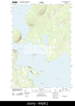 Maine USGS Historical Map Mount Kineo 20110902 TM Restoration Stock Photo