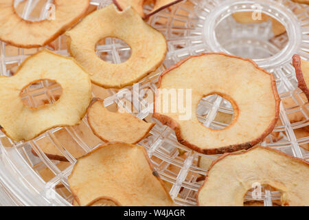 Close-up on dried apple slices Stock Photo