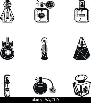 Perfume bottle logo on black design background Vector Image