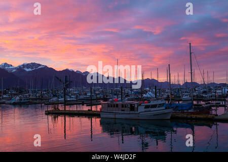 Seward Small Boat Harbor, Seward, Alaska. Stock Photo