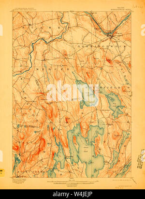 Maine USGS Historical Map Norridgewock 807589 1898 62500 Restoration Stock Photo