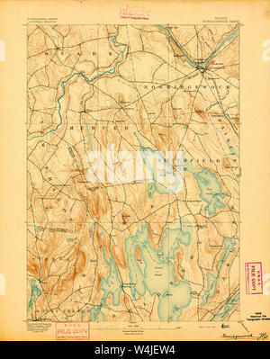 Maine USGS Historical Map Norridgewock 807592 1894 62500 Restoration Stock Photo