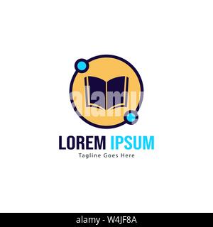 Book logo template design. minimalist book logo with modern frame vector design Stock Vector