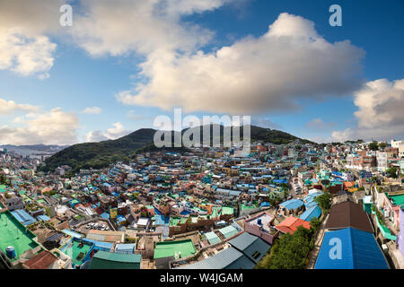 Colorful Gamcheon Culture Village at sunset in Busan, South Korea Stock Photo