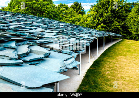 Serpentine Pavilion 2019 designed by Japanese architect Junya Ishigami, Hyde Park, London, UK Stock Photo