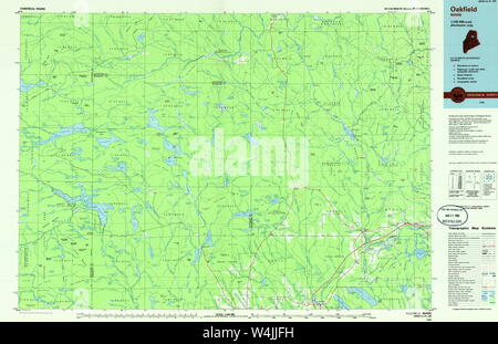 Maine USGS Historical Map Oakfield 808138 1985 100000 Restoration Stock Photo