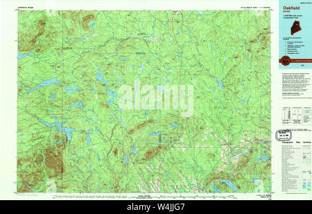 Maine USGS Historical Map Oakfield 808137 1994 100000 Restoration Stock Photo