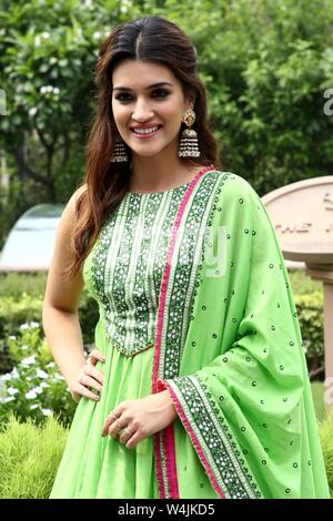 Delhi, India. 23rd July, 2019. bollywood Actress, Kriti Sanon During thepress conference for the upcoming movie Arjun Patiala Credit: Jyoti Kapoor/Pacific Press/Alamy Live News Stock Photo