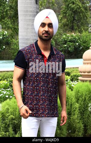 Delhi, India. 23rd July, 2019. bollywood actor, daljit dosanjh, during thepress conference for the upcoming movie arjun patiala Credit: Jyoti Kapoor/Pacific Press/Alamy Live News Stock Photo