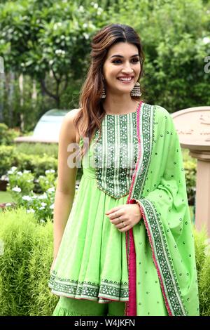 Delhi, India. 23rd July, 2019. bollywood Actress, Kriti Sanon During thepress conference for the upcoming movie Arjun Patiala Credit: Jyoti Kapoor/Pacific Press/Alamy Live News Stock Photo