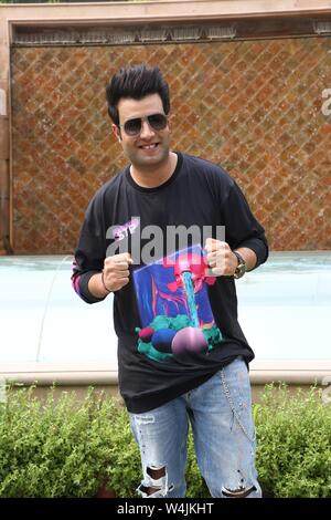 Delhi, India. 23rd July, 2019. bollywood actor, varun sharma, during thepress conference for the upcoming movie arjun patiala Credit: Jyoti Kapoor/Pacific Press/Alamy Live News Stock Photo