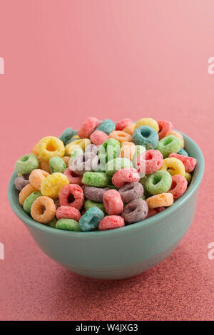 Colorful Fruit Flavored Cereal Stock Photo