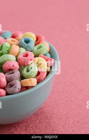 Colorful Fruit Flavored Cereal Stock Photo