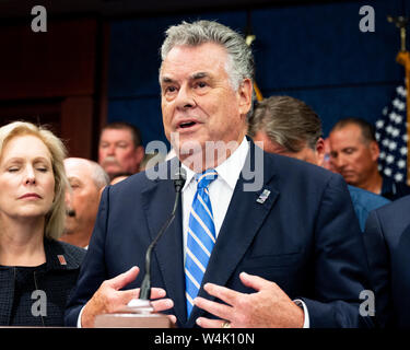 Washington, United States. 23rd July, 2019. U.S. Representative Peter King (R-NY) speaking at the press conference held after the passage of H.R.1327 - Never Forget the Heroes: James Zadroga, Ray Pfeifer, and Luis Alvarez Permanent Authorization of the September 11th Victim Compensation Fund Act at the Capitol in Washington, DC. Credit: SOPA Images Limited/Alamy Live News Stock Photo