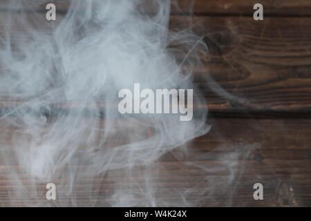 Wooden background with smoke concept, rustic, vintage. Stock Photo