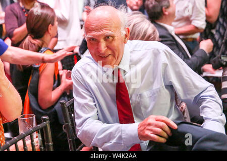 London, UK. 22nd July, 2019. Sir Vince Cable is seen at the Liberal Democrat leadership announcement event in Westminster.Jo Swinson, MP for East Dunbartonshire, won the leadership election receiving 47,997 votes and replaces Sir Vince Cable in the leadership role. Credit: SOPA Images Limited/Alamy Live News Stock Photo