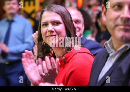 London, UK. 22nd July, 2019. Jo Swinson is elected as the new leader of the Liberal Democrats.Jo Swinson, MP for East Dunbartonshire, won the leadership election receiving 47,997 votes and replaces Sir Vince Cable in the leadership role. Credit: SOPA Images Limited/Alamy Live News Stock Photo