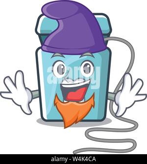 Elf dental floss isolated with the character vector illustration Stock Vector