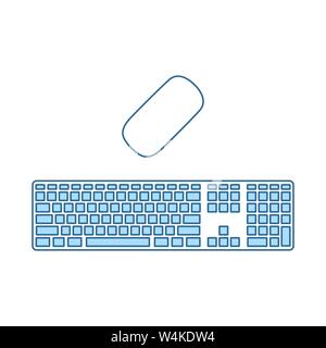Keyboard Icon. Thin Line With Blue Fill Design. Vector Illustration. Stock Vector