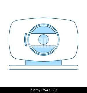 Webcam Icon. Thin Line With Blue Fill Design. Vector Illustration. Stock Vector