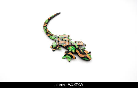 Doodle lizard toys isolated on white background Stock Photo