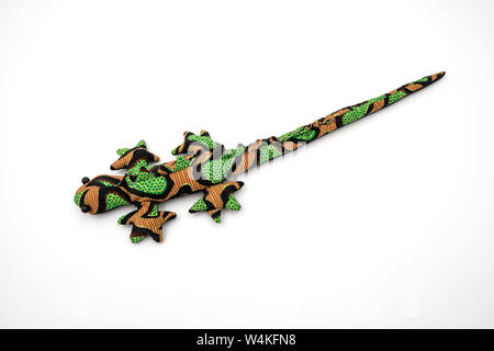 Doodle lizard toys isolated on white background Stock Photo