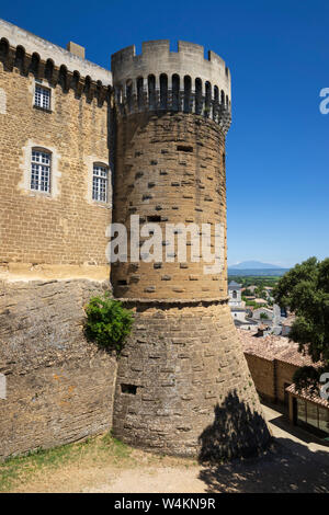 Castle of Suze-la-Rousse, Suze-la-Rousse, Drome department, Auvergne-Rhone-Alpes, Provence, France, Europe Stock Photo