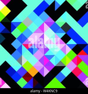polygons psychedelic colored geometric background pixels Stock Vector