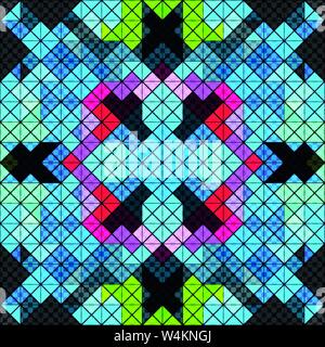 Small colored polygons seamless geometric background Stock Vector