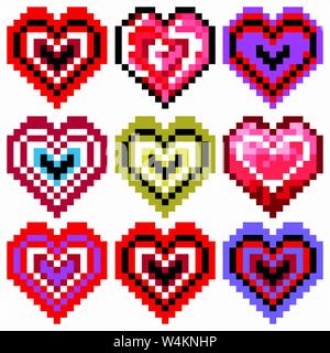 Vector Heart Pixel Icon Stock Vector
