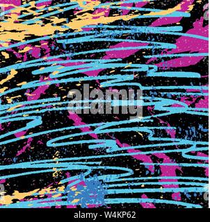 colored lines Graffiti pattern on a black background vector illustration Stock Vector