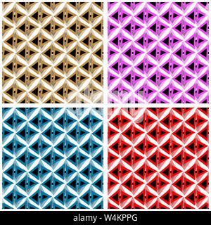 polygons in red blue pink brown Collection Stock Vector