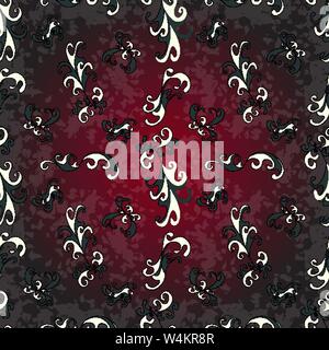flowers on a dark background retro style Stock Vector