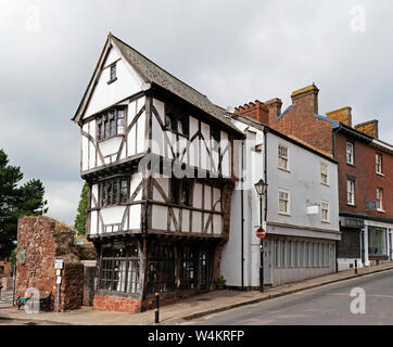 the historic 15 century house that moved in exeter, devon, england, britain, uk. Stock Photo