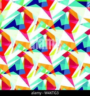 bright colored triangles seamless geometric pattern Stock Vector