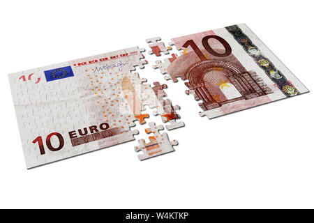 3D illustration. Ten euro puzzle on white background Stock Photo - Alamy