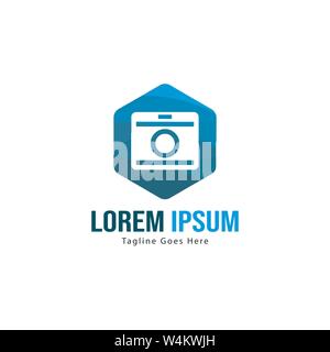 Photography logo template design. Photography logo with modern frame isolated on white background Stock Vector