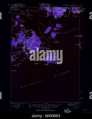 Maine USGS Historical Map Swans Island 460947 1943 62500 Inversion Restoration Stock Photo