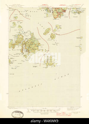 Maine USGS Historical Map Swans Island 460946 1945 62500 Restoration Stock Photo