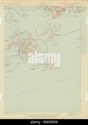 Maine USGS Historical Map Swans Island 306807 1945 62500 Restoration Stock Photo