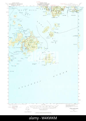 Maine USGS Historical Map Swans Island 460948 1943 62500 Restoration Stock Photo