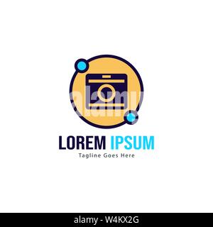 Photography logo template design. Photography logo with modern frame isolated on white background Stock Vector