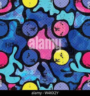 graffiti psychedelic seamless pattern grunge effect vector illustration Stock Vector