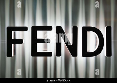 Shanghai, China. 22nd July, 2019. Italian luxury fashion house fendi store and logo seen in Shanghai. Credit: Alex Tai/SOPA Images/ZUMA Wire/Alamy Live News Stock Photo