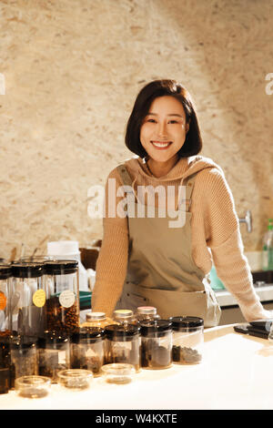 Coffee shop attendant Stock Photo