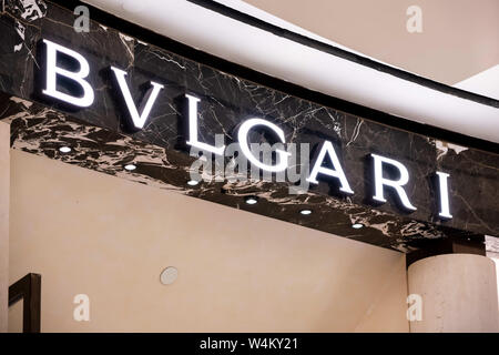 July 22, 2019 - Shanghai, China - Italian luxury brand Bulgari, stylized as  BVLGARI, logo seen in Shanghai. (Credit Image: © Alex Tai/SOPA Images via  ZUMA Wire Stock Photo - Alamy