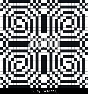 pixel monochrome beautiful seamless pattern vector illustration Stock Vector