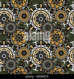 Mandalas. Seamless pattern. Vintage decorative elements. Vector illustration Stock Vector
