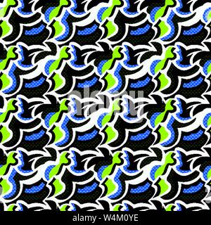 Graffiti small psychedelic seamless pattern vector illustration Stock Vector