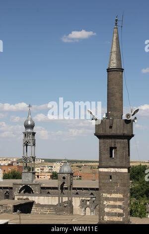 The Sheik Matar Mosque, Dort Ayakli Minare (Seyh Mutahhar Camii)- Diyarbakir Amed Stock Photo
